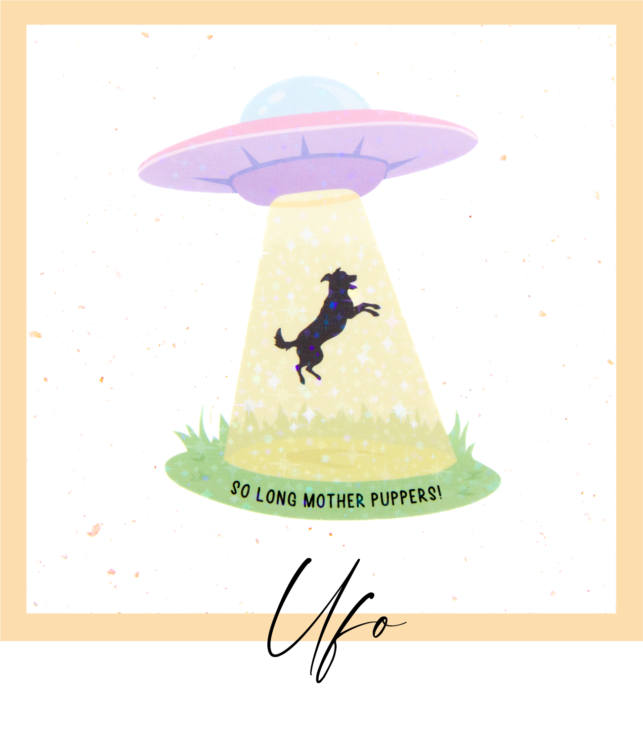 Vinyylitarra koira tarra ufo