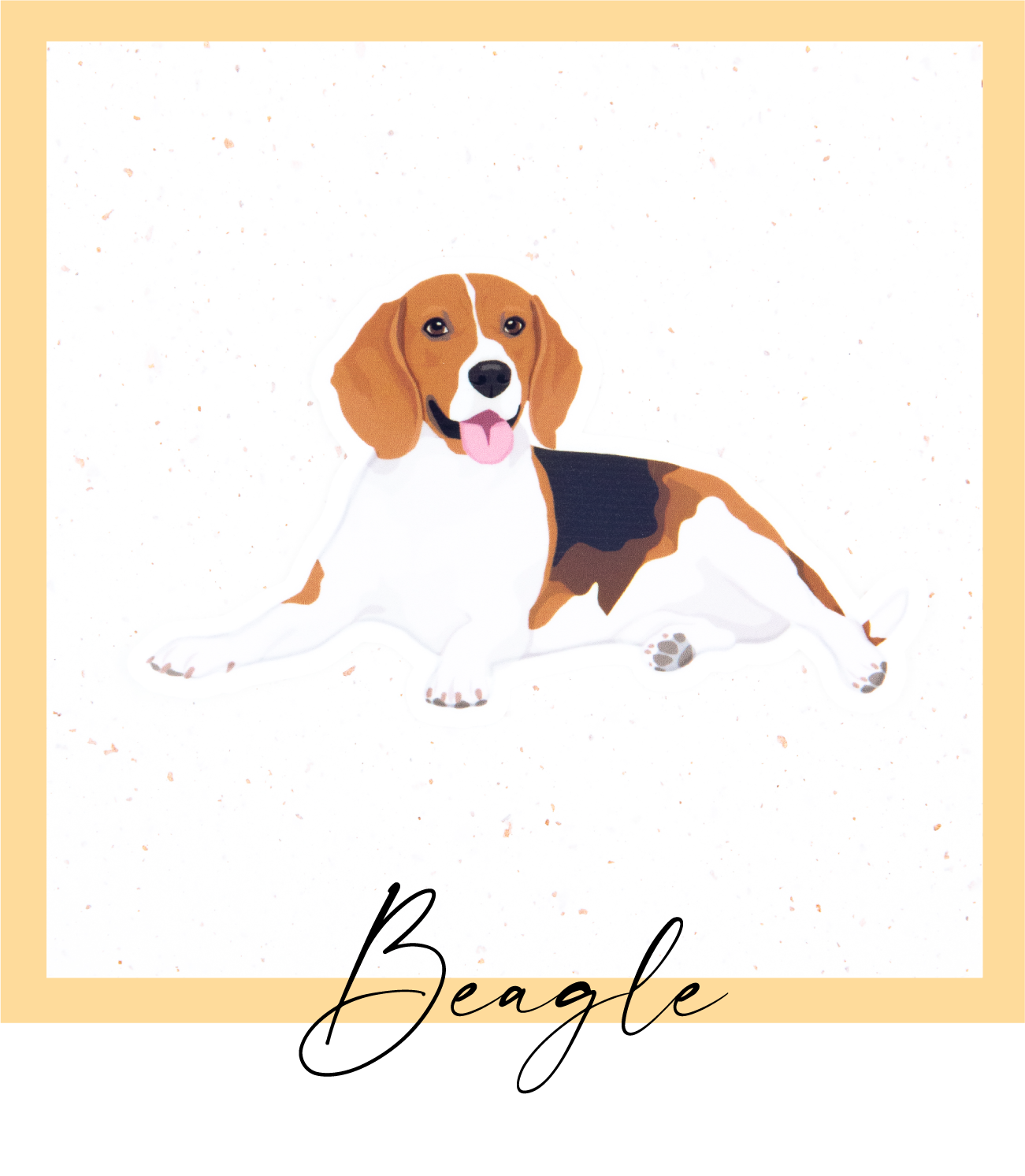 Vinyylinen piirretty beagle tarra