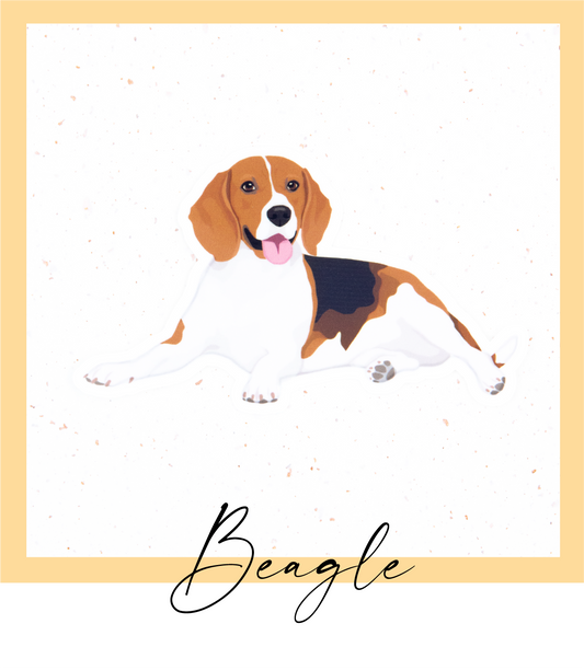 Vinyylinen piirretty beagle tarra