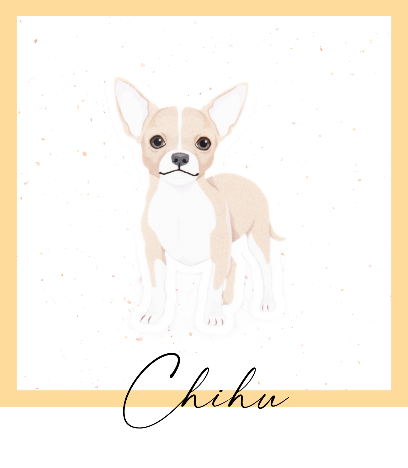 Vinyylinen piirretty chihuahua chihu tarra