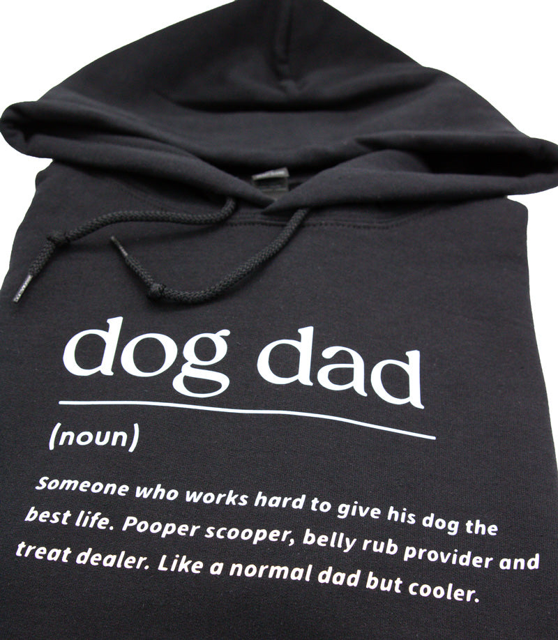 Musta huppari dog dad tekstillä