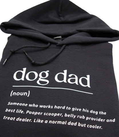 Musta huppari dog dad tekstillä