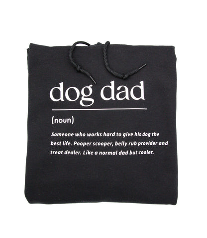 Musta huppari dog dad tekstillä