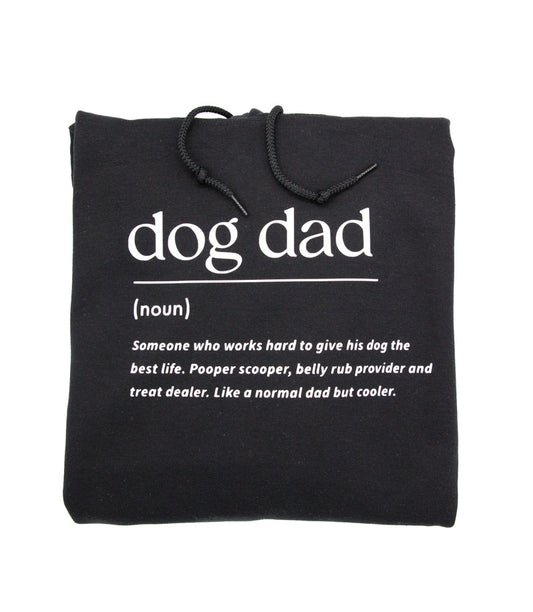 Musta huppari dog dad tekstillä