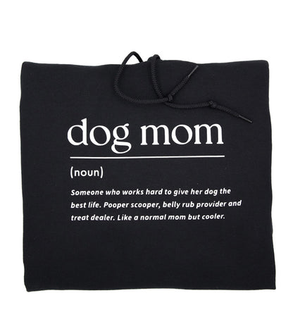 Musta huppari dog mom tekstillä