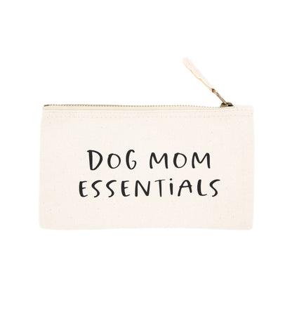 Luonnonvalkoinen 100% puuvilla pussukka tekstillä dog mom essentials